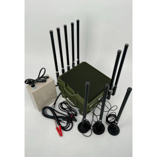 Подавитель БПЛА и FPV-дронов Герань-10 автомобильный 500Вт 10 каналов 400-5900 МГц с выносными магнитными антеннами, изображение 2