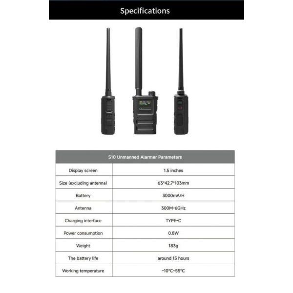 SKYDROID S-10 / «СОКОЛ 10» портативный всенаправленный детектор-обнаружитель дронов, изображение 5