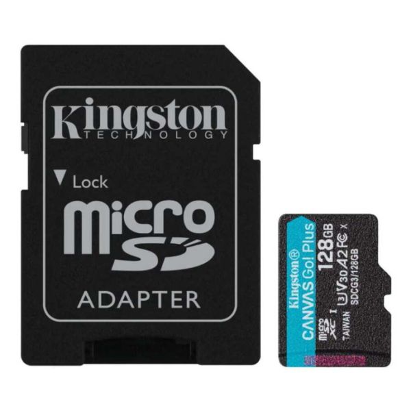 Карта памяти Kingston microSDXC Canvas Go Plus 128Gb UHS-I U3 A2 + ADP (170/90 MB/s), изображение 2